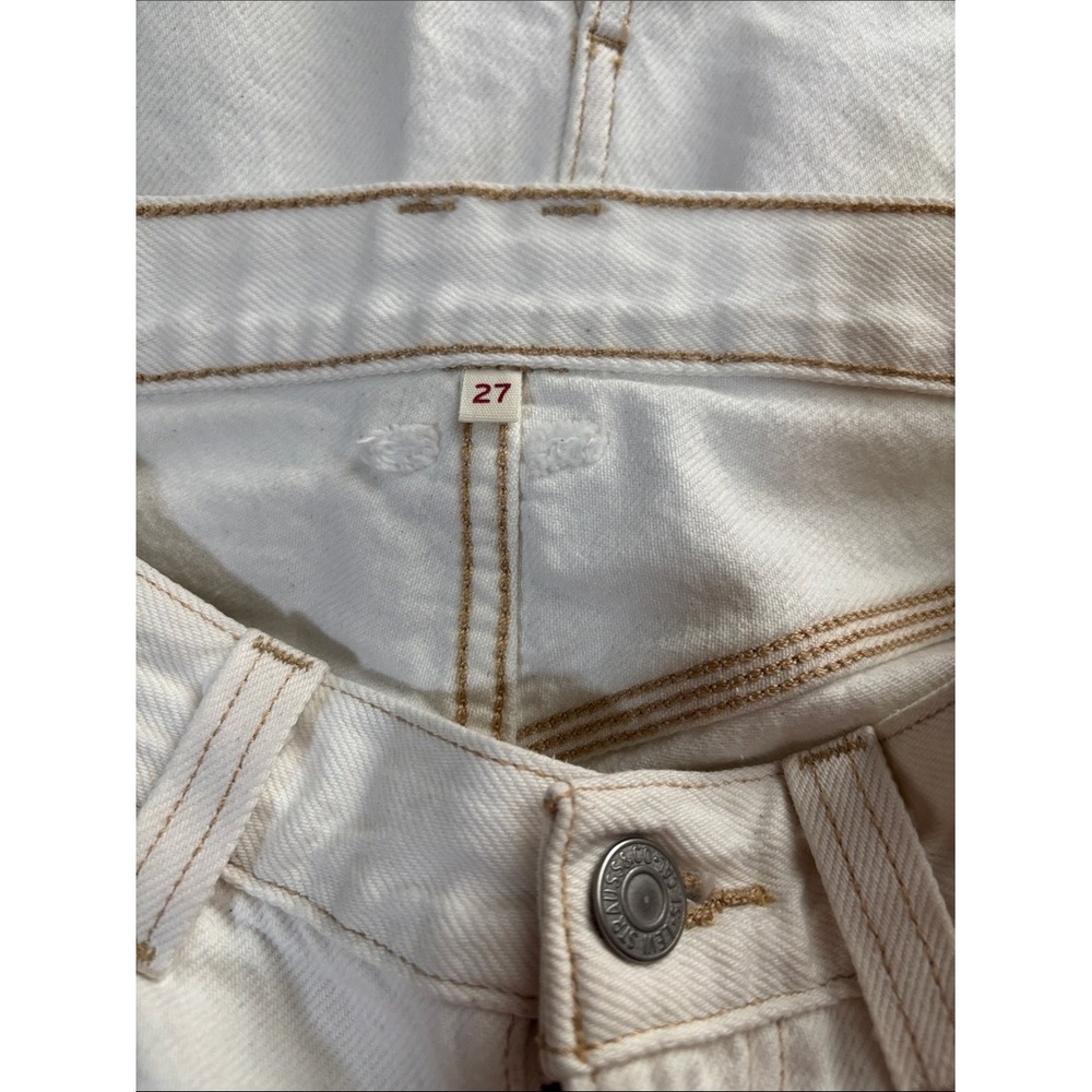 Levi's‎ Cream Denim Carpenter Pencil Midi Skirt Women's Size 27 Waist - Picture 9 of 9